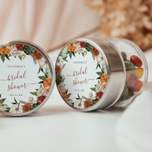 Boho Autumn Bridal Shower Thank You Classic Round Sticker