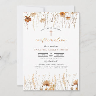 Boho Autumn Confirmation Invitation