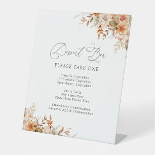 boho autumn fall florals dessert bar sign