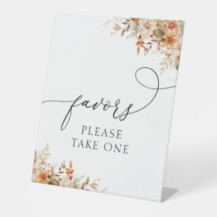 boho autumn fall florals favors sign