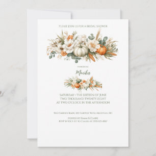 Boho Autumn Floral Arrangement Bridal Shower Invitation