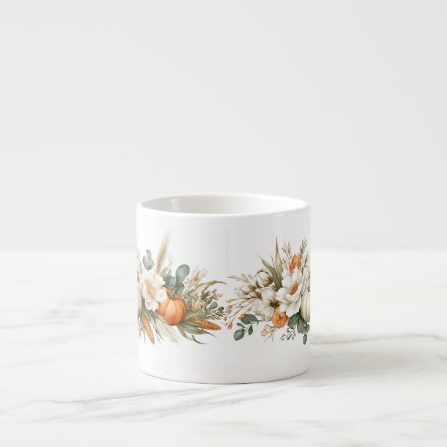 Boho Autumn Floral Arrangement Espresso Cup (Front)