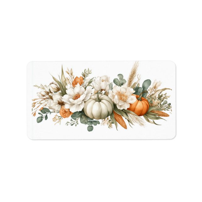 Boho Autumn Floral Arrangement Label (Front)