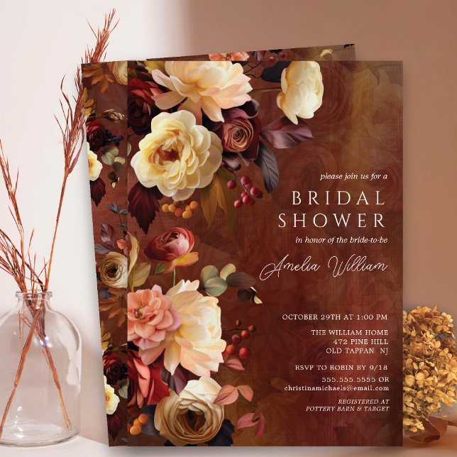 Boho Autumn Floral Bridal Shower Invitation (Creator Uploaded)