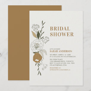 Boho Autumn Floral Bridal Wedding Shower Invitatio Invitation