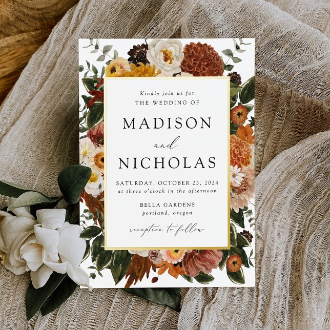 Boho Autumn Floral Frame Wedding (Creator Uploaded)