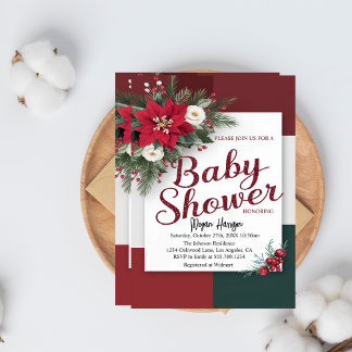 BOHO Autumn Floral Girl Baby Shower Invitation