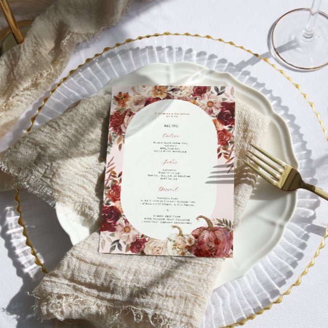 Boho Autumn Floral Wedding Menu (Creator Uploaded)