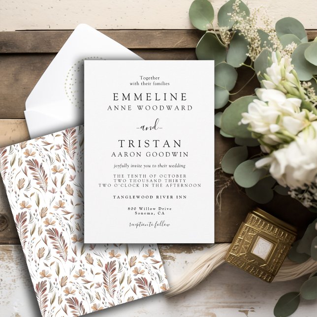 Boho Autumn Foliage | Botanical Wedding Invitation (Creator Uploaded)