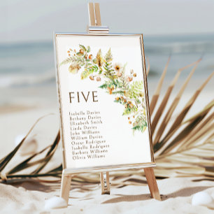 Boho Autumn Forest Branches Wedding Table Numbers
