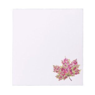 Boho Autumn Leaf Colourful Watercolor Purple Notepad