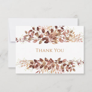 Boho Autumn Leaves Orthodox Christian Funeral Thank You Card