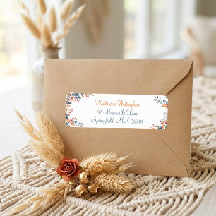 Boho Autumn Leaves Return Address Labels Set