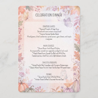 Boho Autumn Party Menu