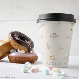 Boho Autumn Personalised Baby Shower Paper Cup