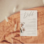 Boho Autumn Wildflower | Beige Details Enclosure Card<br><div class="desc">Introducing our stunning boho autumn wildflower | beige details enclosure card, which embraces a simple and modern design reflecting the beauty of nature. Featuring pressed dried fall watercolor flowers and terracotta leaves, it captures the essence of October's burnt orange hues, creating a minimalist yet classic design that exudes warmth and...</div>