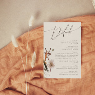 Boho Autumn Wildflower   Beige Details Enclosure Card