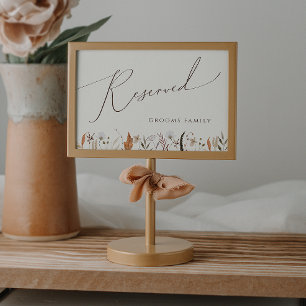 Boho Autumn Wildflower   Beige Reserved Sign