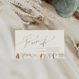 Boho Autumn Wildflower Beige Wedding Website Enclosure Card