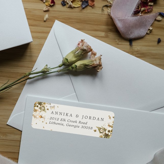 Boho Autumn Wildflower | Botanical Return Address (Creator Uploaded)