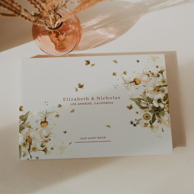 Boho Autumn Wildflower | Botanical Wedding Guest Book (Creator Uploaded)