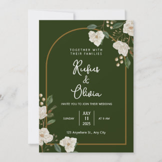 Boho Autumn Wildflower | Botanical Wedding Invitat Invitation
