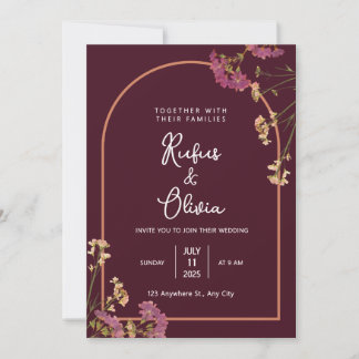 Boho Autumn Wildflower | Botanical Wedding  Invitation