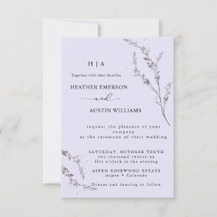 Boho Autumn Wildflower   Botanical wedding Invitation