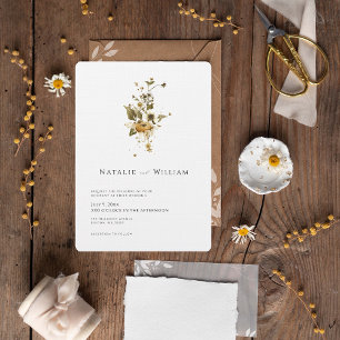 Boho Autumn Wildflower   Botanical Wedding Invitation