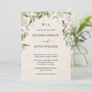 Boho Autumn Wildflower   Botanical Wedding Invitation