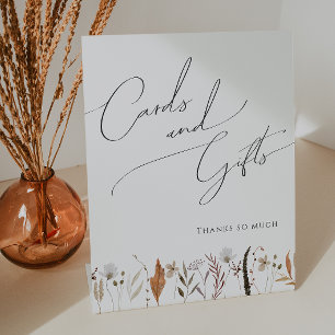 Boho Autumn Wildflower   Cards and Gifts Pedestal Sign