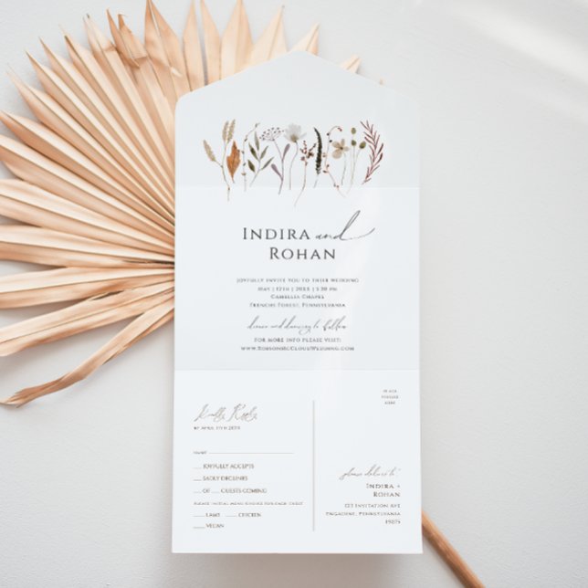 Boho Autumn Wildflower | Casual Seal And Send All In One Invitation (Creator Uploaded)