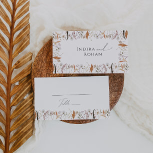 Boho Autumn Wildflower   Flat Wedding Place Card