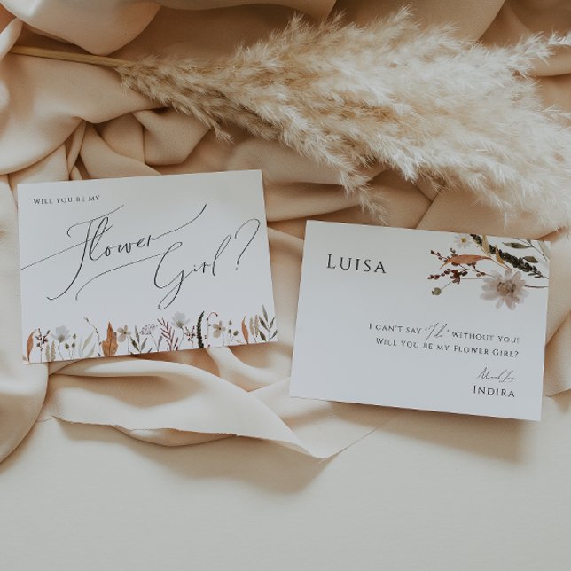 Boho Autumn Wildflower | Flower Girl Card (Creator Uploaded)