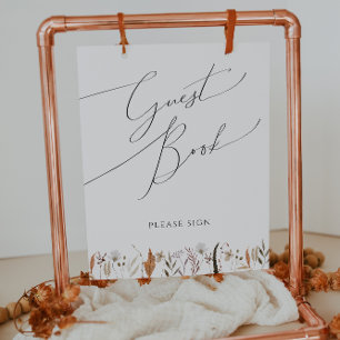 Boho Autumn Wildflower   Guest Book Sign