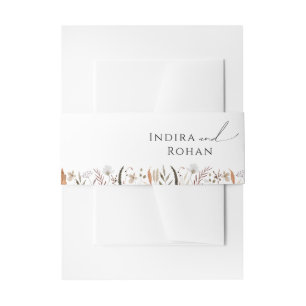 Boho Autumn Wildflower Invitation Belly Band