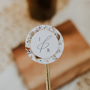 Boho Autumn Wildflower   Monogram Envelope Seal