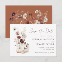 Boho Autumn Wildflower Pumpkin Wedding
