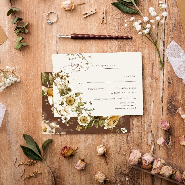 Boho Autumn Wildflower | Terracotta Wedding RSVP (Creator Uploaded)