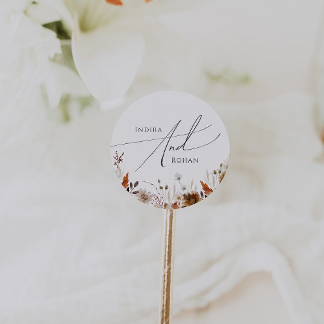 Boho Autumn Wildflower | Wedding`Envelope Seals (Creator Uploaded)