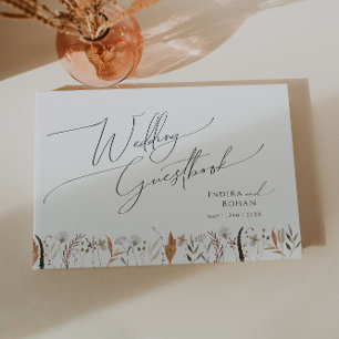 Boho Autumn Wildflower Wedding Guestbook