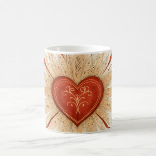 Boho Autumnal Heart Illustration Coffee Mug