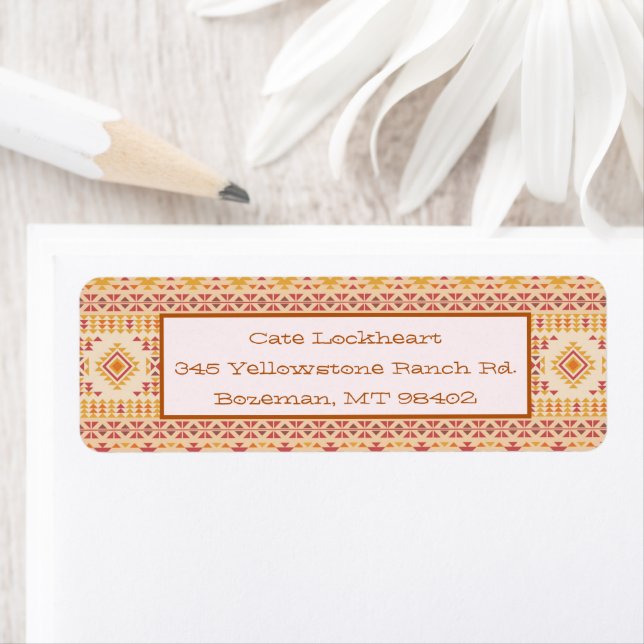 Boho Aztec Mudcloth Return Address (Insitu)