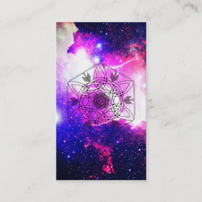 *~* Boho Aztec  Nebula Celtic Tribal Galaxy Business Card (Front)