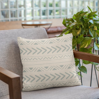 Boho Aztec Sage Green Cushion