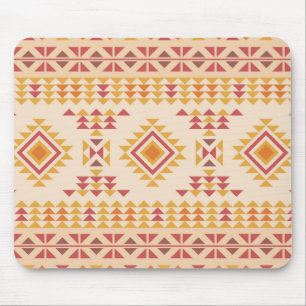 Boho Aztec Tribal Mudcloth in Pink Blush + Orange Mouse Mat