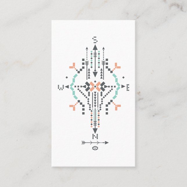 *~* Boho Aztec Tribal Native American Indian Totem Business Card (Front)