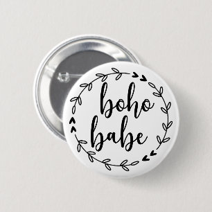 Boho Babe Wreath 6 Cm Round Badge