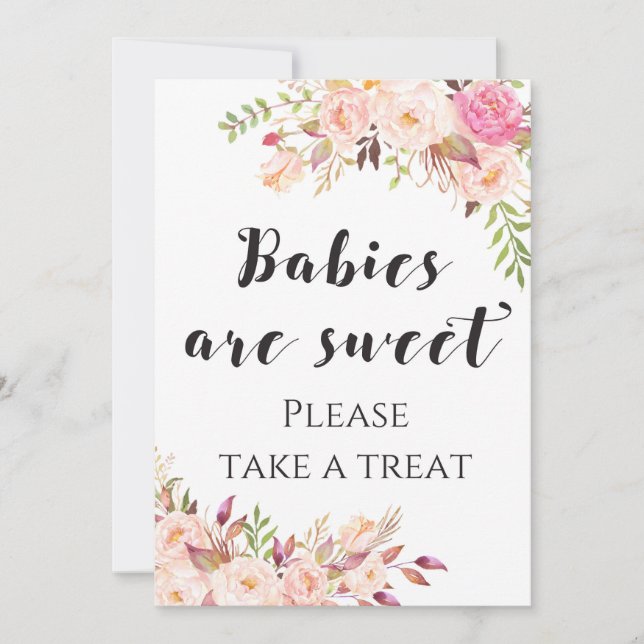 Boho Babies are sweet take a treat Sign 5x7" Size Invitation (Front)