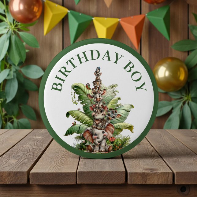 Boho Baby Animal Safari Birthday 6 Cm Round Badge (Creator Uploaded)